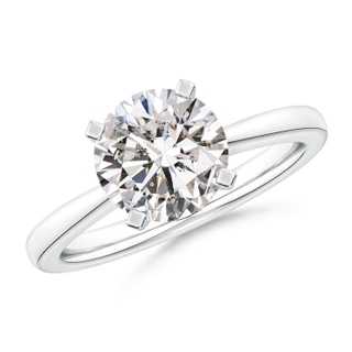 8.9mm IJI1I2 Round Diamond Reverse Tapered Shank Solitaire Engagement Ring in P950 Platinum