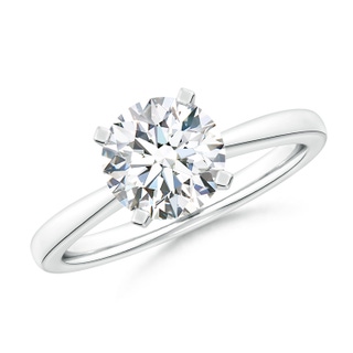 8mm GVS2 Round Diamond Reverse Tapered Shank Solitaire Engagement Ring in P950 Platinum