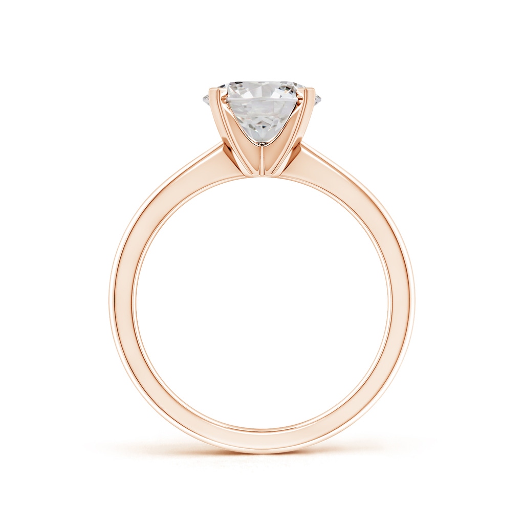 8mm IJI1I2 Round Diamond Reverse Tapered Shank Solitaire Engagement Ring in Rose Gold Side 199