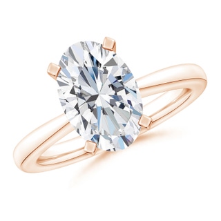 12x8mm GVS2 Oval Diamond Reverse Tapered Shank Solitaire Engagement Ring in Rose Gold