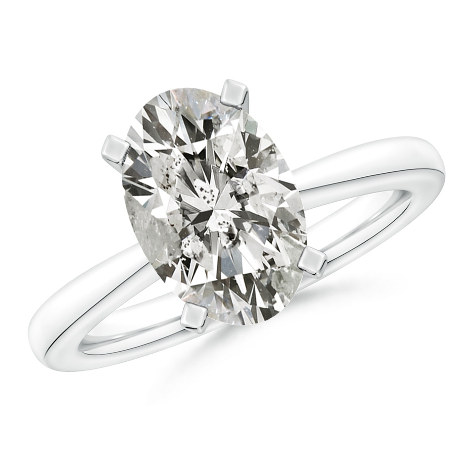 12x8mm KI3 Oval Diamond Reverse Tapered Shank Solitaire Engagement Ring in P950 Platinum 