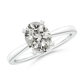 9x7mm KI3 Oval Diamond Reverse Tapered Shank Solitaire Engagement Ring in P950 Platinum