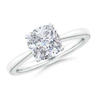 7.5mm HSI2 Cushion Diamond Reverse Tapered Shank Solitaire Engagement Ring in P950 Platinum