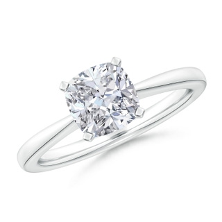 7mm HSI2 Cushion Diamond Reverse Tapered Shank Solitaire Engagement Ring in P950 Platinum