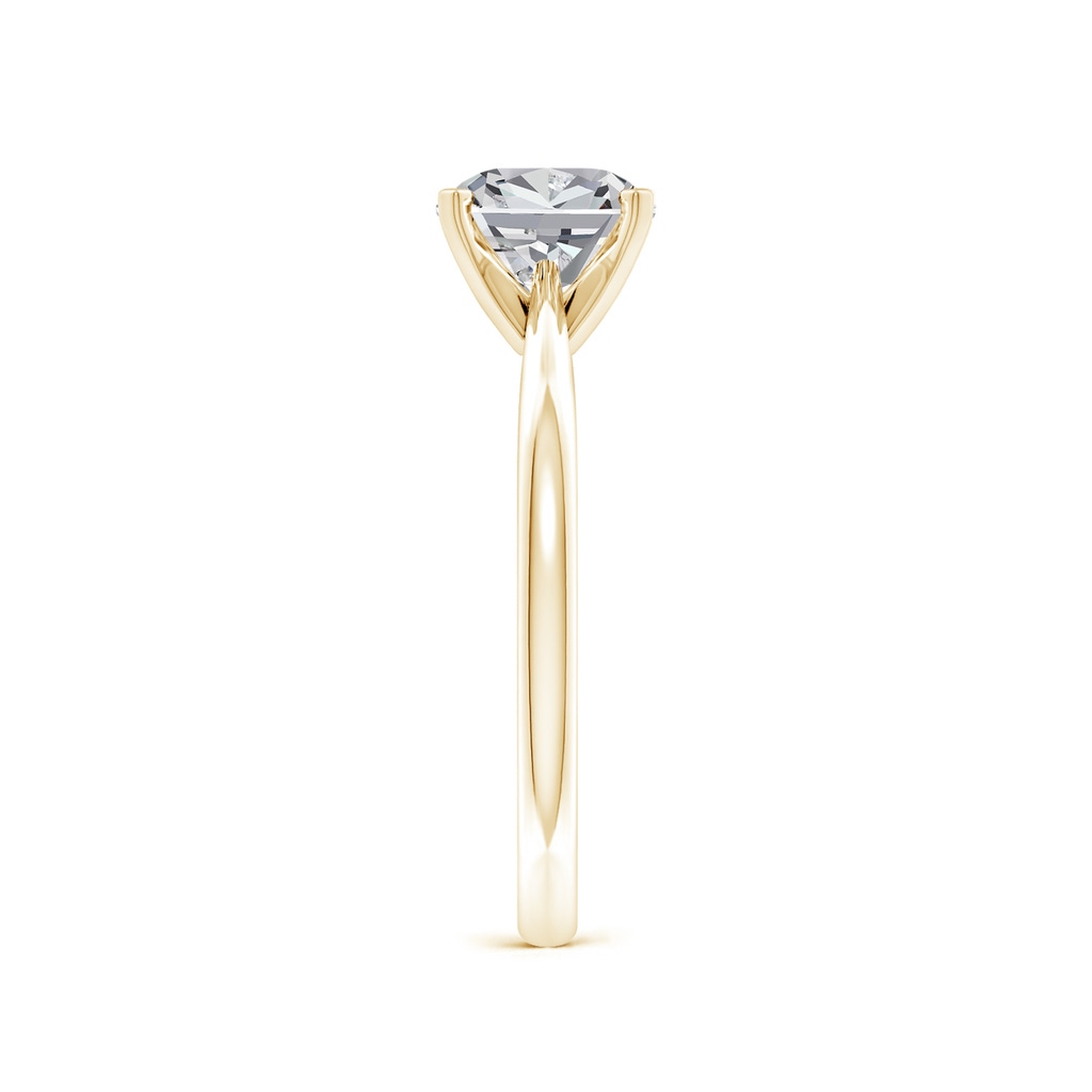 7mm IJI1I2 Cushion Diamond Reverse Tapered Shank Solitaire Engagement Ring in Yellow Gold Side 299