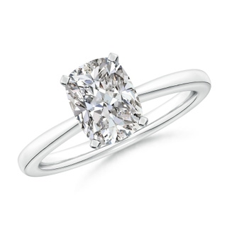 8.5x6.5mm IJI1I2 Cushion Rectangular Diamond Reverse Tapered Shank Solitaire Engagement Ring in P950 Platinum