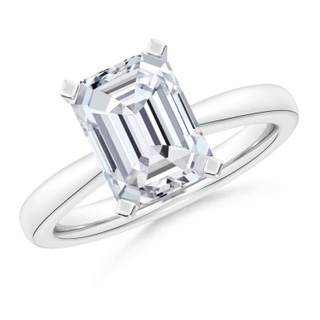 10x7.5mm HSI2 Emerald-Cut Diamond Reverse Tapered Shank Solitaire Engagement Ring in P950 Platinum