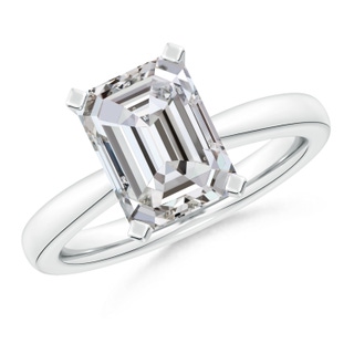 10x7.5mm IJI1I2 Emerald-Cut Diamond Reverse Tapered Shank Solitaire Engagement Ring in P950 Platinum