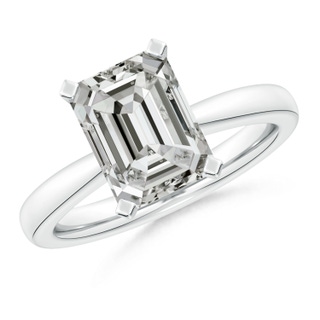 10x7.5mm KI3 Emerald-Cut Diamond Reverse Tapered Shank Solitaire Engagement Ring in P950 Platinum