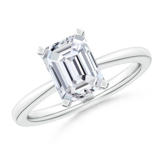 8.5x6.5mm HSI2 Emerald-Cut Diamond Reverse Tapered Shank Solitaire Engagement Ring in P950 Platinum