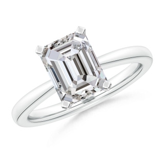 9x7mm IJI1I2 Emerald-Cut Diamond Reverse Tapered Shank Solitaire Engagement Ring in P950 Platinum