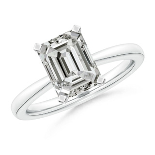 9x7mm KI3 Emerald-Cut Diamond Reverse Tapered Shank Solitaire Engagement Ring in P950 Platinum