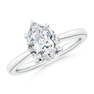 10x8mm GVS2 Pear Diamond Reverse Tapered Shank Solitaire Engagement Ring in P950 Platinum