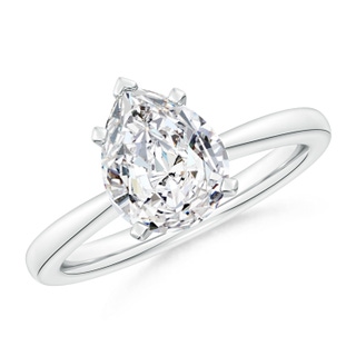 10x8mm HSI2 Pear Diamond Reverse Tapered Shank Solitaire Engagement Ring in P950 Platinum
