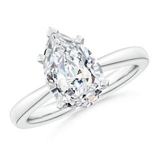 12x8mm GVS2 Pear Diamond Reverse Tapered Shank Solitaire Engagement Ring in P950 Platinum