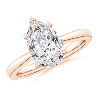 12x8mm HSI2 Pear Diamond Reverse Tapered Shank Solitaire Engagement Ring in Rose Gold