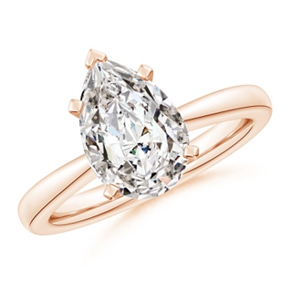 12x8mm IJI1I2 Pear Diamond Reverse Tapered Shank Solitaire Engagement Ring in 10K Rose Gold