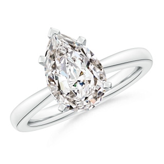 12x8mm IJI1I2 Pear Diamond Reverse Tapered Shank Solitaire Engagement Ring in P950 Platinum