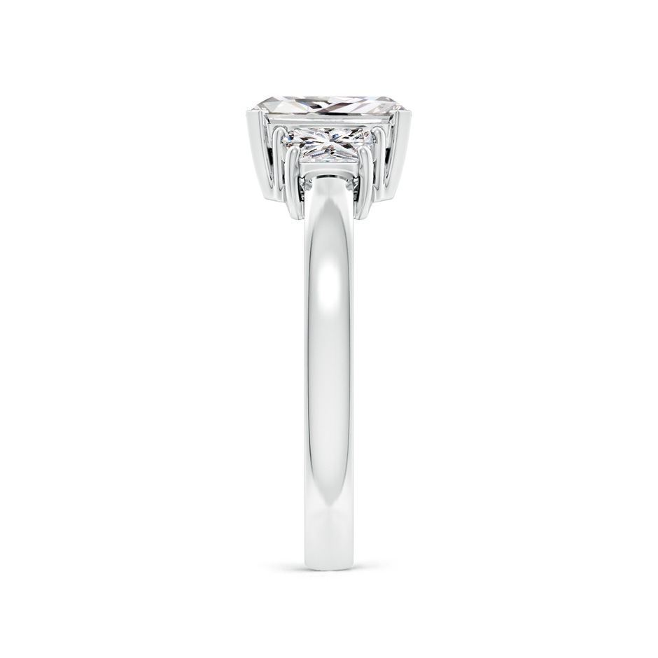 8x6mm IJI1I2 Radiant-Cut and Trapezoid Diamond Three Stone Engagement Ring in White Gold side 299