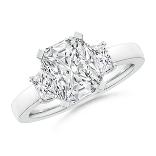 9x7mm HSI2 Radiant-Cut and Trapezoid Diamond Three Stone Engagement Ring in P950 Platinum