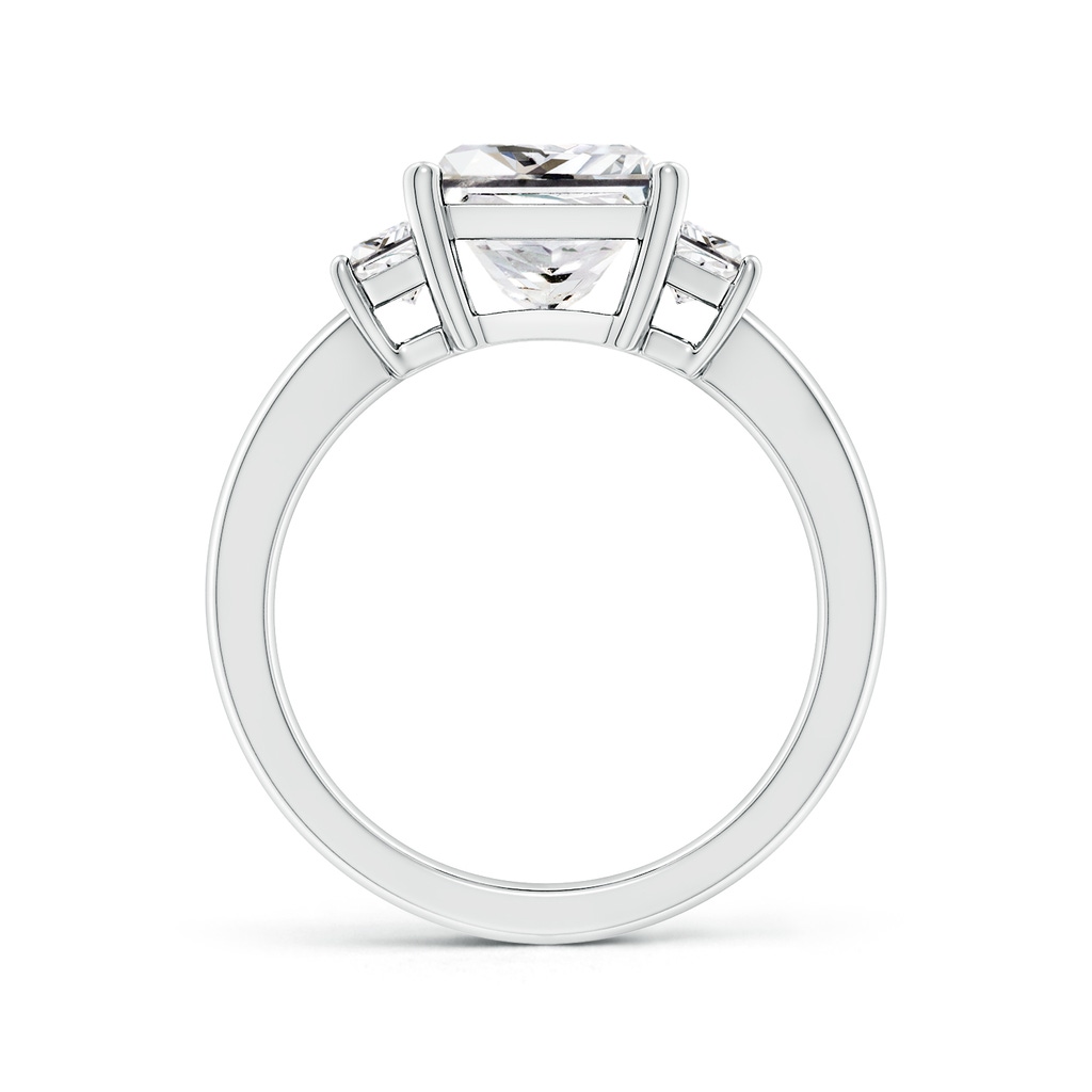 7.4mm HSI2 Princess-Cut and Trapezoid Diamond Three Stone Engagement Ring in White Gold Side 199