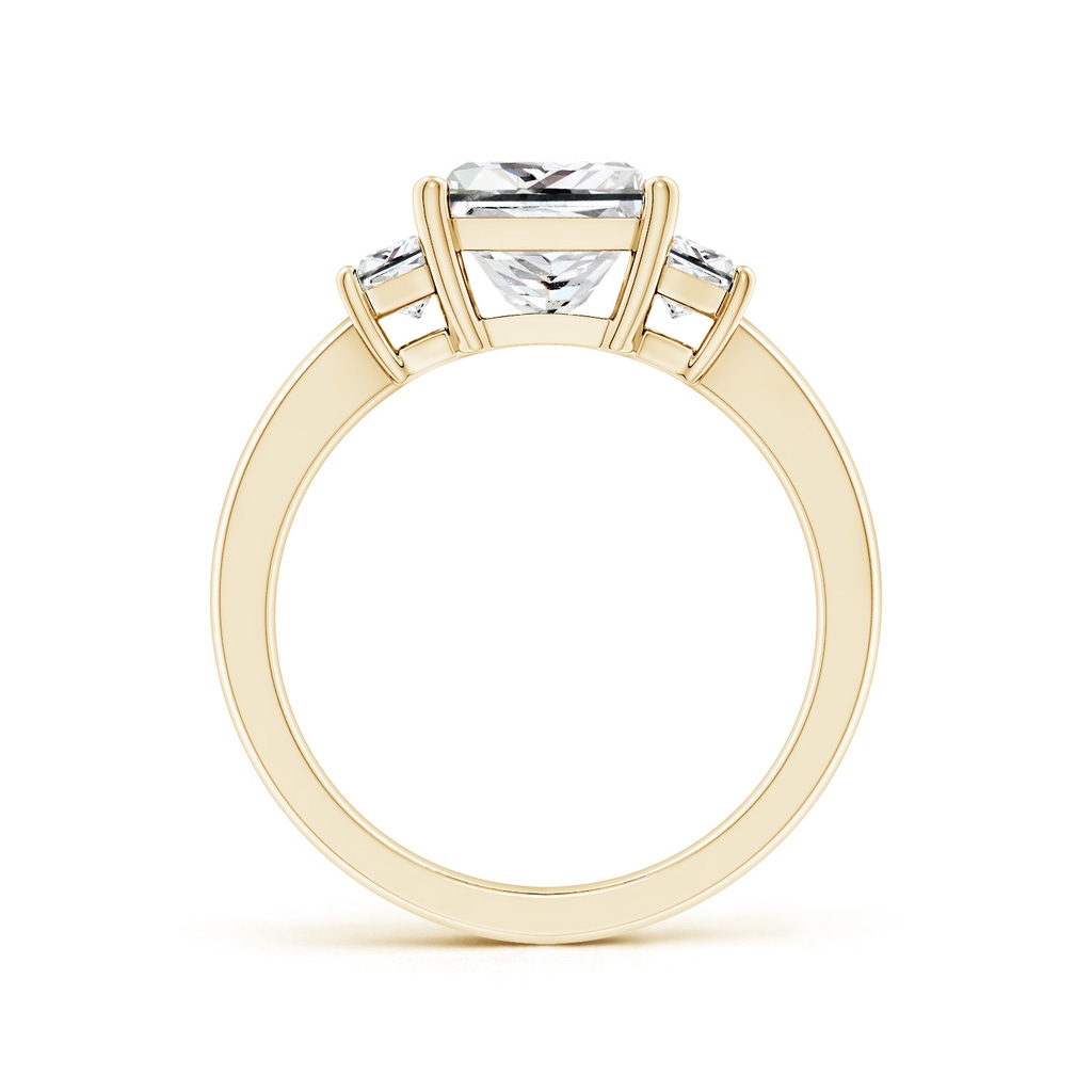 7mm IJI1I2 Princess-Cut and Trapezoid Diamond Three Stone Engagement Ring in Yellow Gold Side 199