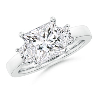 8mm HSI2 Princess-Cut and Trapezoid Diamond Three Stone Engagement Ring in P950 Platinum