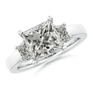 8mm KI3 Princess-Cut and Trapezoid Diamond Three Stone Engagement Ring in P950 Platinum