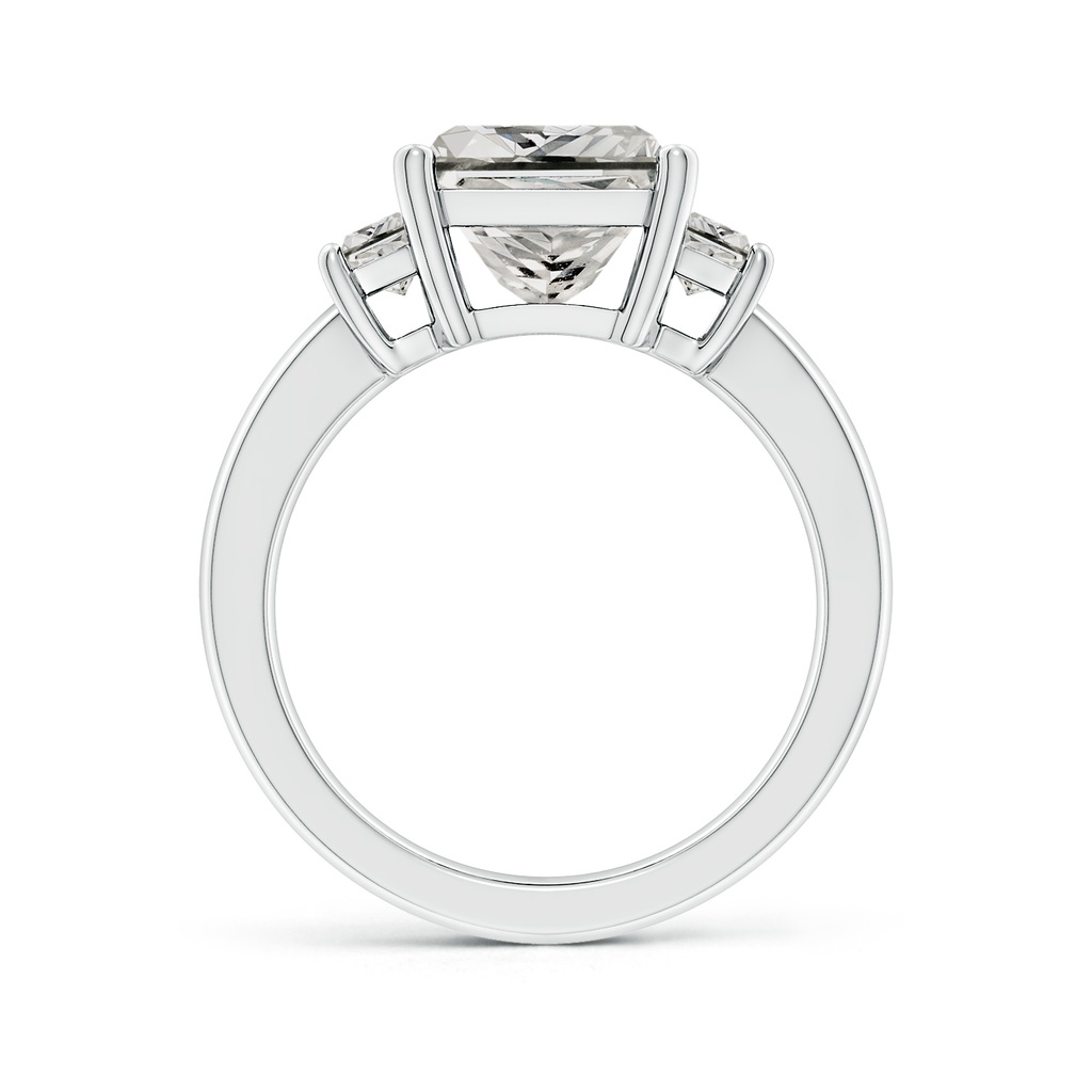 8mm KI3 Princess-Cut and Trapezoid Diamond Three Stone Engagement Ring in P950 Platinum Side 199