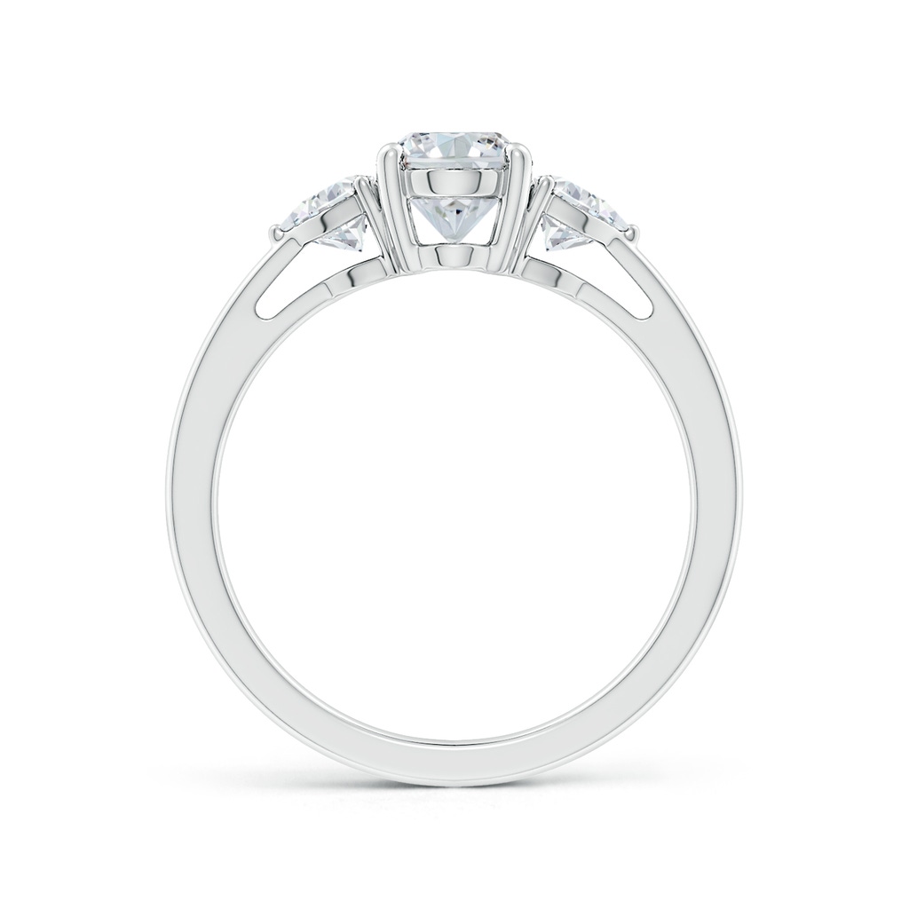 7.7x5.7mm GVS2 Oval and Trillion Diamond Three Stone Reverse Tapered Shank Engagement Ring in 9K White Gold Side 199