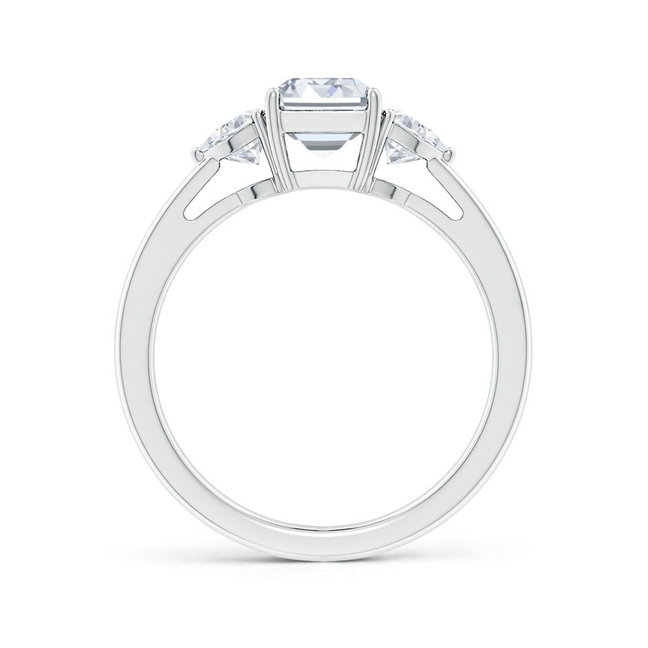 7.5x5.5mm GVS2 Emerald-Cut and Trillion Diamond Three Stone Reverse Tapered Shank Engagement Ring in P950 Platinum side 199