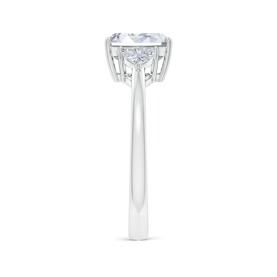 7.5x5.5mm GVS2 Emerald-Cut and Trillion Diamond Three Stone Reverse Tapered Shank Engagement Ring in P950 Platinum side 299