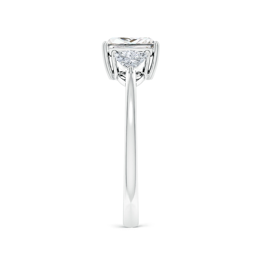 6.5mm GVS2 Princess-Cut and Trillion Diamond Three Stone Reverse Tapered Shank Engagement Ring in White Gold Side 299