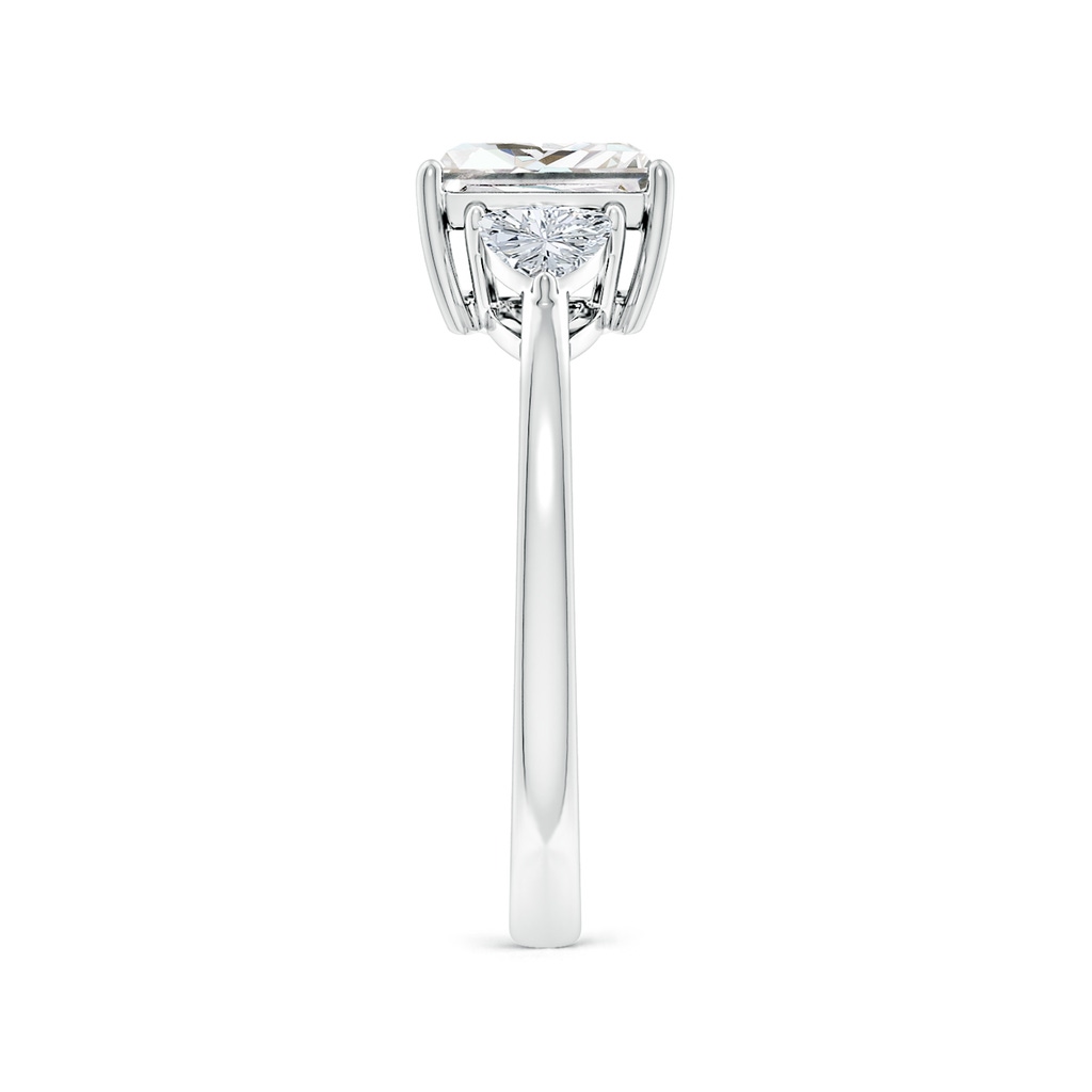 7mm GVS2 Princess-Cut and Trillion Diamond Three Stone Reverse Tapered Shank Engagement Ring in 18K White Gold Side 299