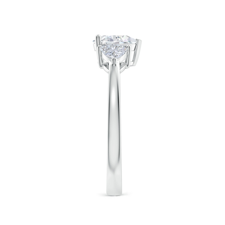 6.5mm GVS2 Heart-Shaped and Trillion Diamond Three Stone Reverse Tapered Shank Engagement Ring in White Gold side 299