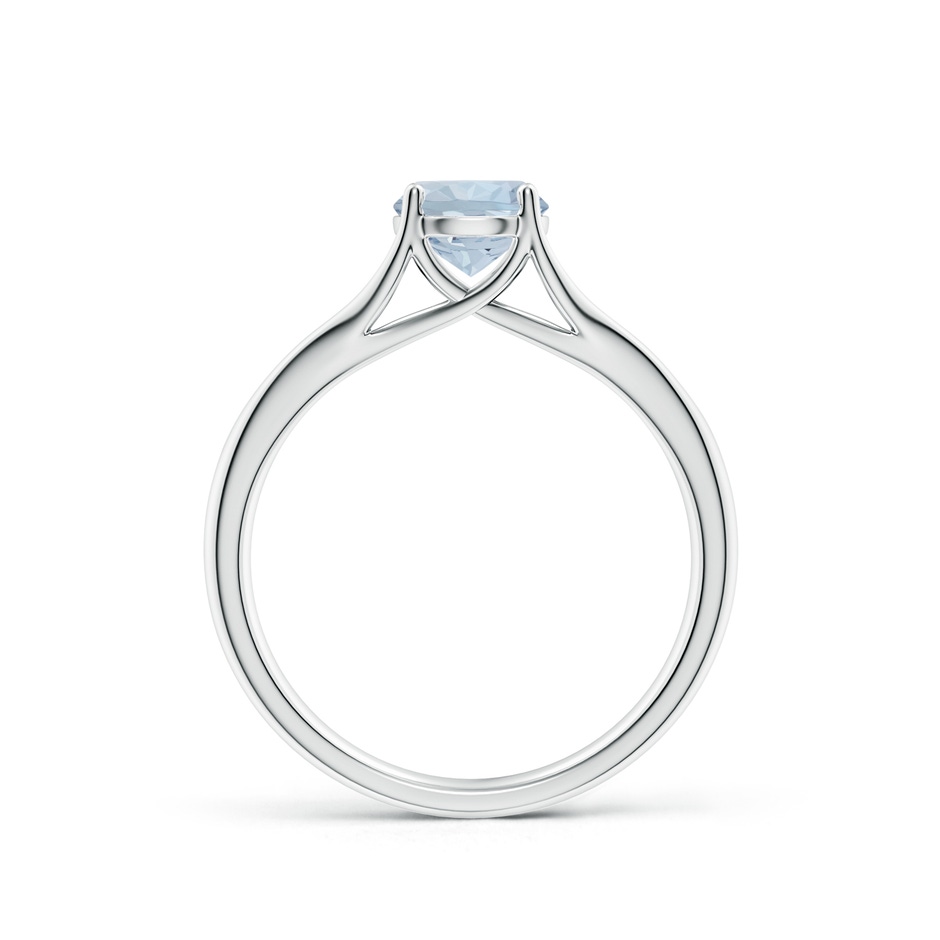 6mm A Classic Solitaire Round Aquamarine Split Shank Engagement Ring in White Gold side 199