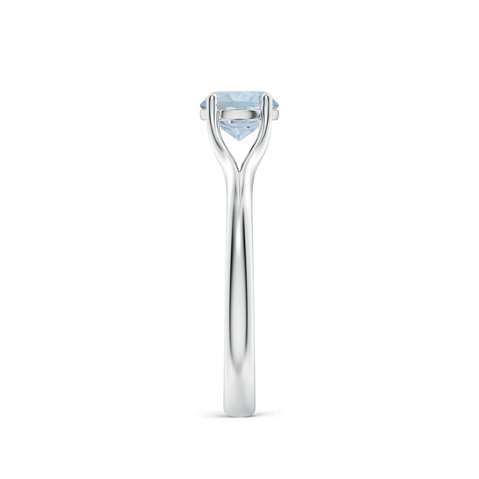 6mm A Classic Solitaire Round Aquamarine Split Shank Engagement Ring in White Gold side 299