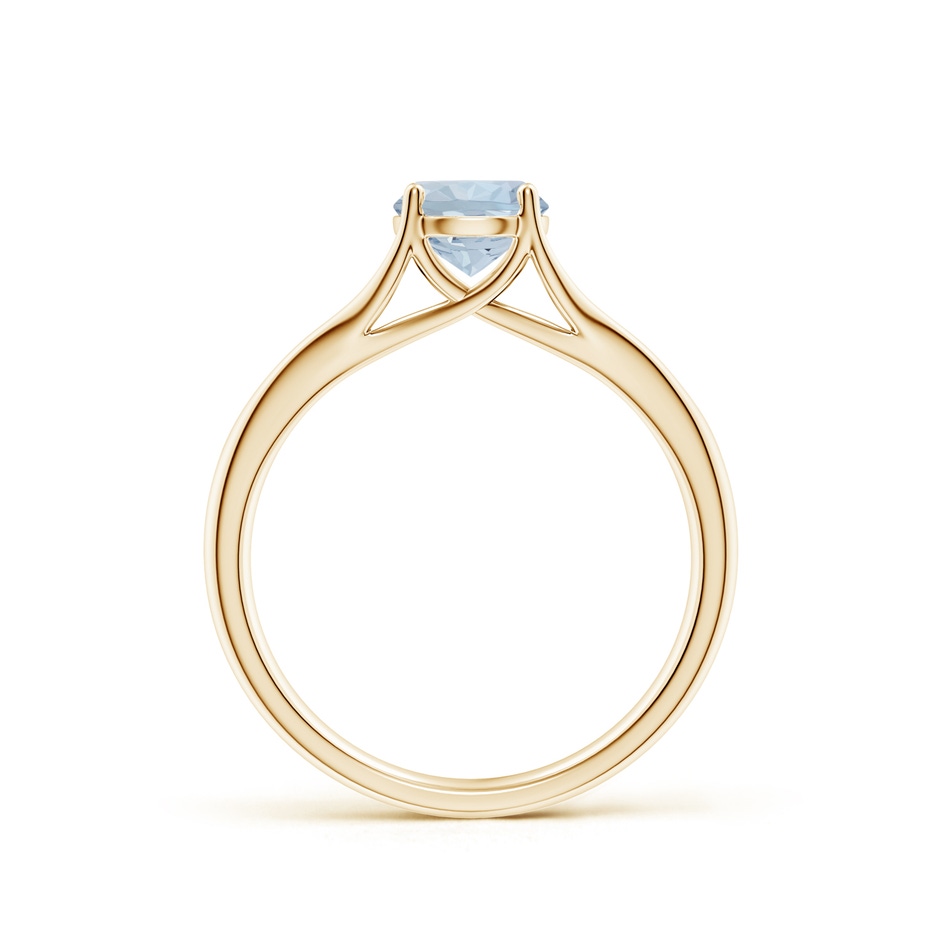6mm A Classic Solitaire Round Aquamarine Split Shank Engagement Ring in Yellow Gold side 199