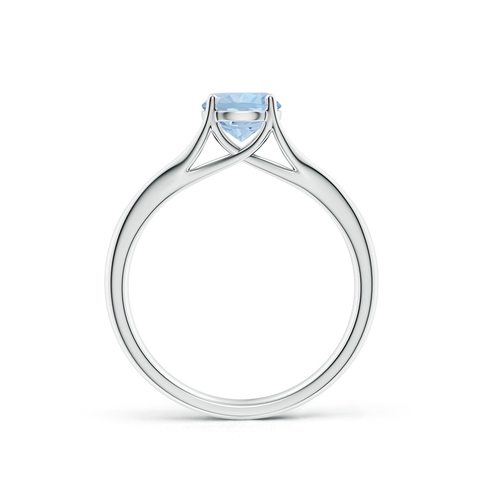 6mm AA Classic Solitaire Round Aquamarine Split Shank Engagement Ring in S999 Silver side 199