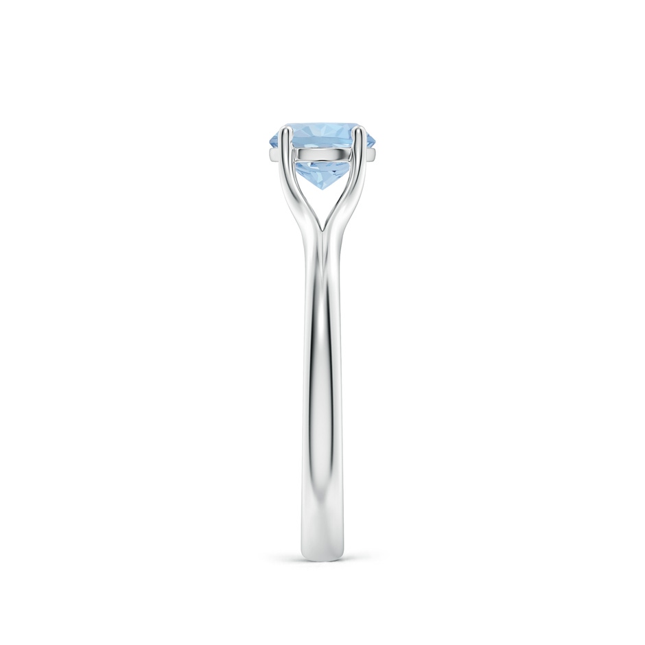 6mm AA Classic Solitaire Round Aquamarine Split Shank Engagement Ring in S999 Silver side 299
