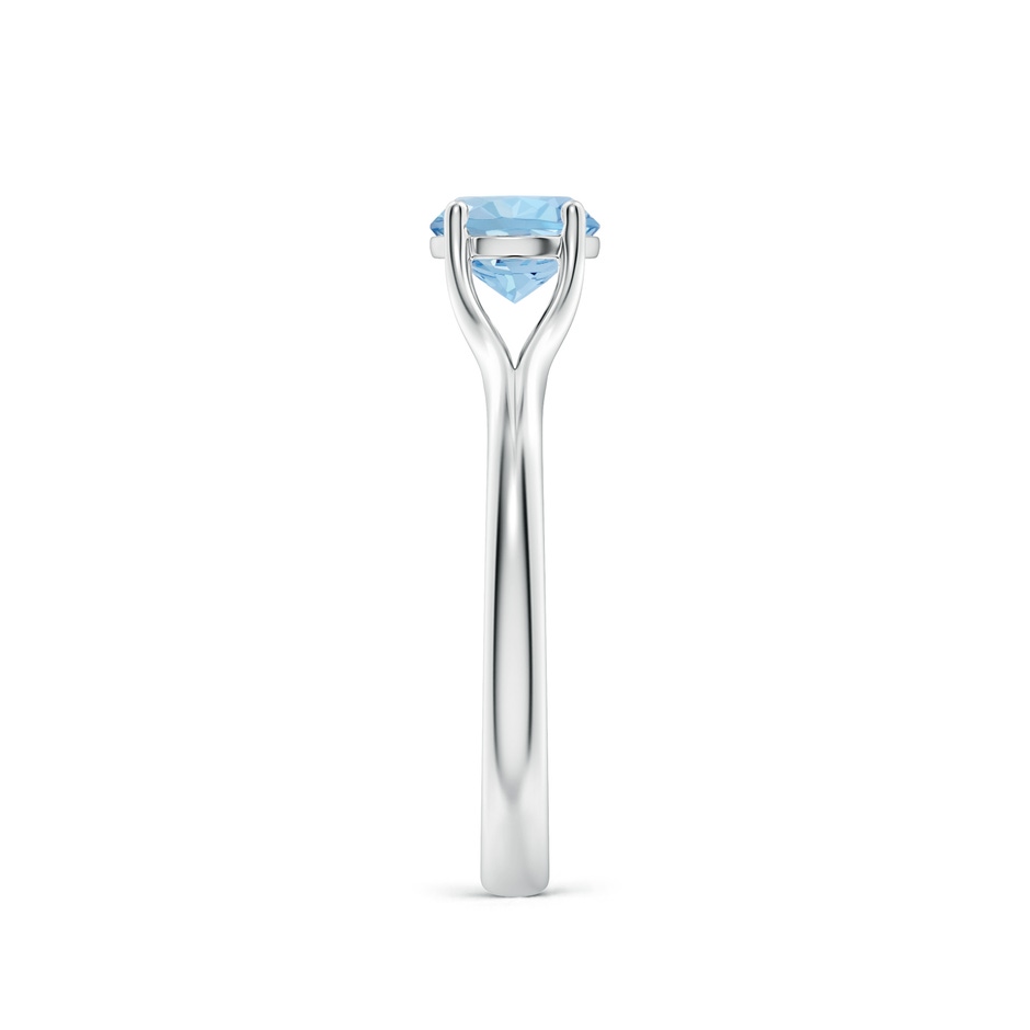 6mm AAA Classic Solitaire Round Aquamarine Split Shank Engagement Ring in White Gold side 299