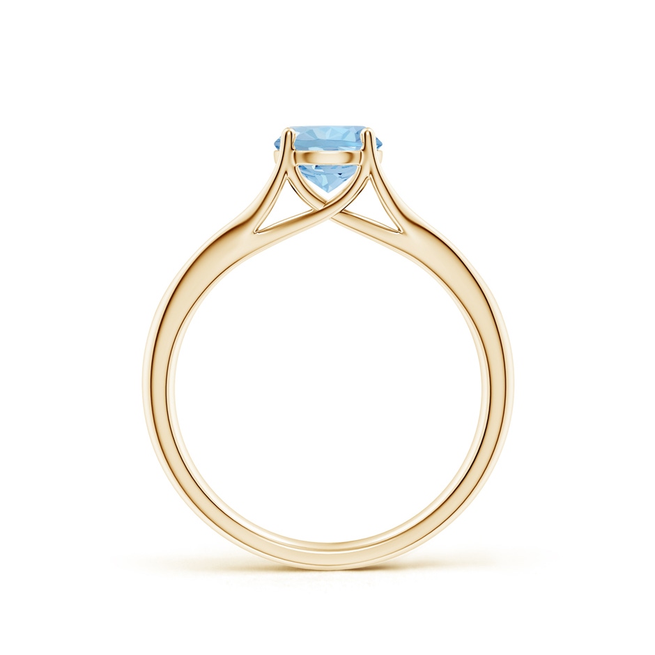 6mm AAA Classic Solitaire Round Aquamarine Split Shank Engagement Ring in Yellow Gold side 199