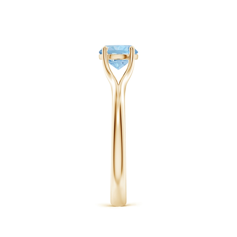 6mm AAA Classic Solitaire Round Aquamarine Split Shank Engagement Ring in Yellow Gold side 299