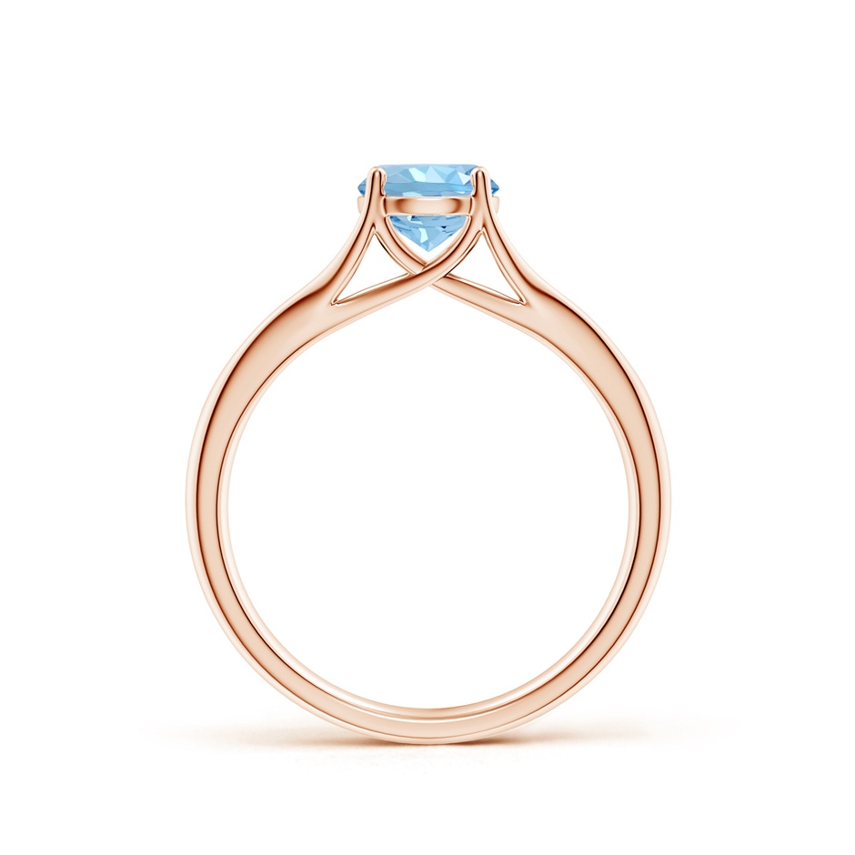 6mm AAAA Classic Solitaire Round Aquamarine Split Shank Engagement Ring in Rose Gold side 199