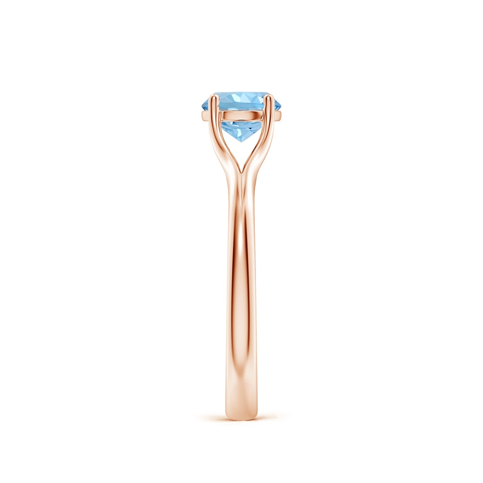 6mm AAAA Classic Solitaire Round Aquamarine Split Shank Engagement Ring in Rose Gold side 299