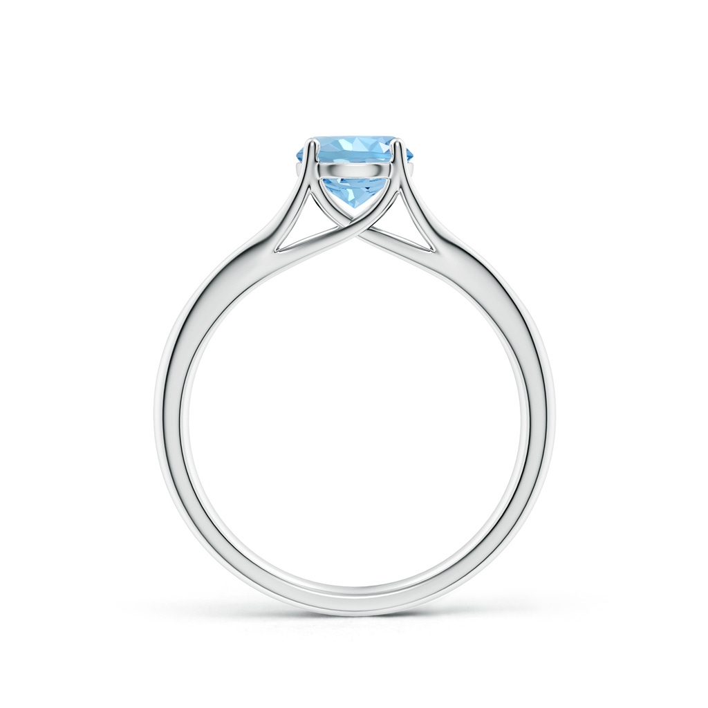 6mm AAAA Classic Solitaire Round Aquamarine Split Shank Engagement Ring in S999 Silver - side 199