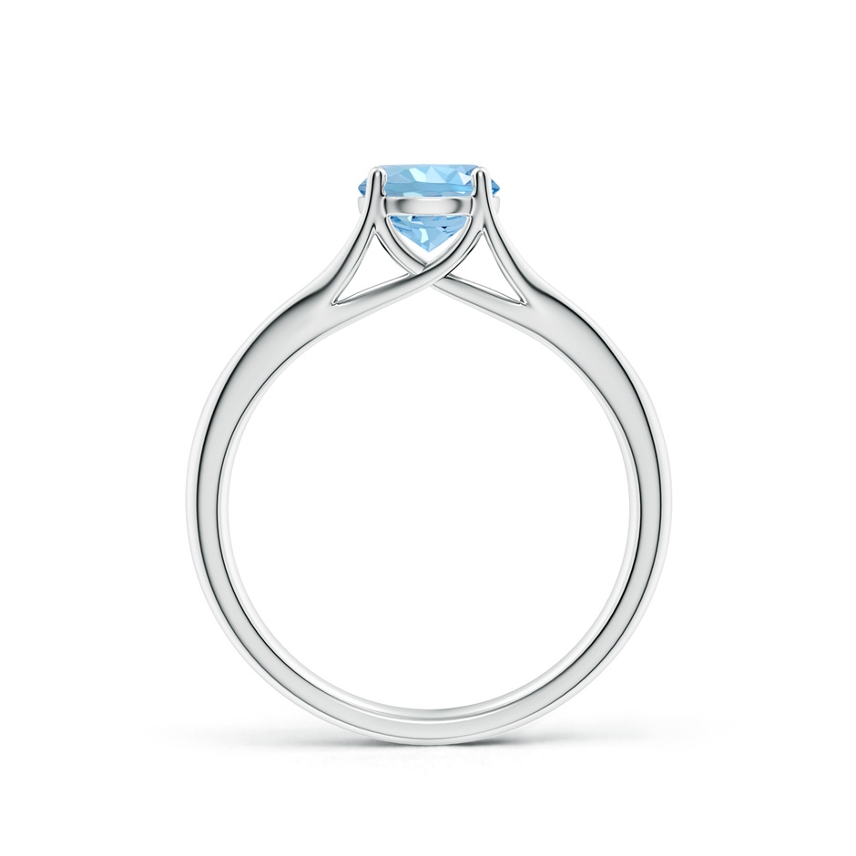 6mm AAAA Classic Solitaire Round Aquamarine Split Shank Engagement Ring in S999 Silver side 199