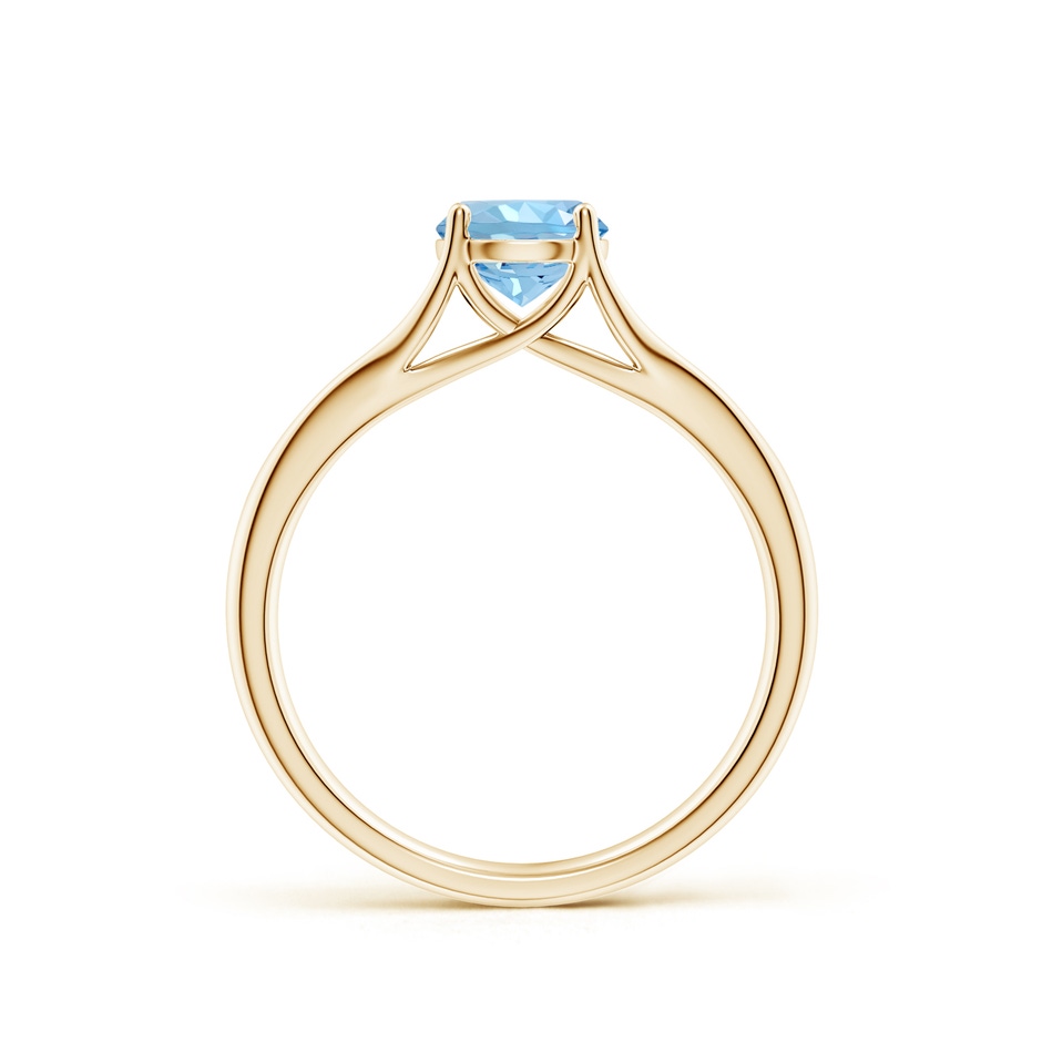 6mm AAAA Classic Solitaire Round Aquamarine Split Shank Engagement Ring in Yellow Gold side 199