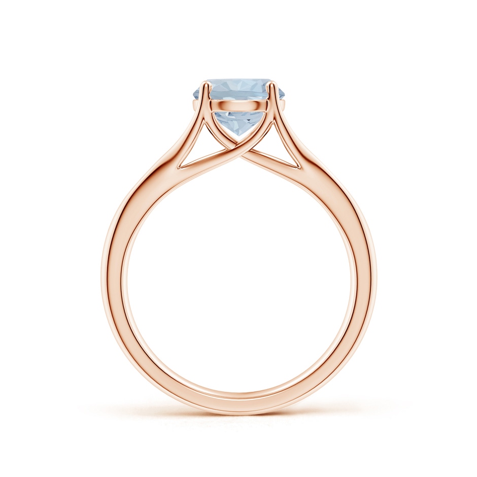 7mm A Classic Solitaire Round Aquamarine Split Shank Engagement Ring in Rose Gold side 199