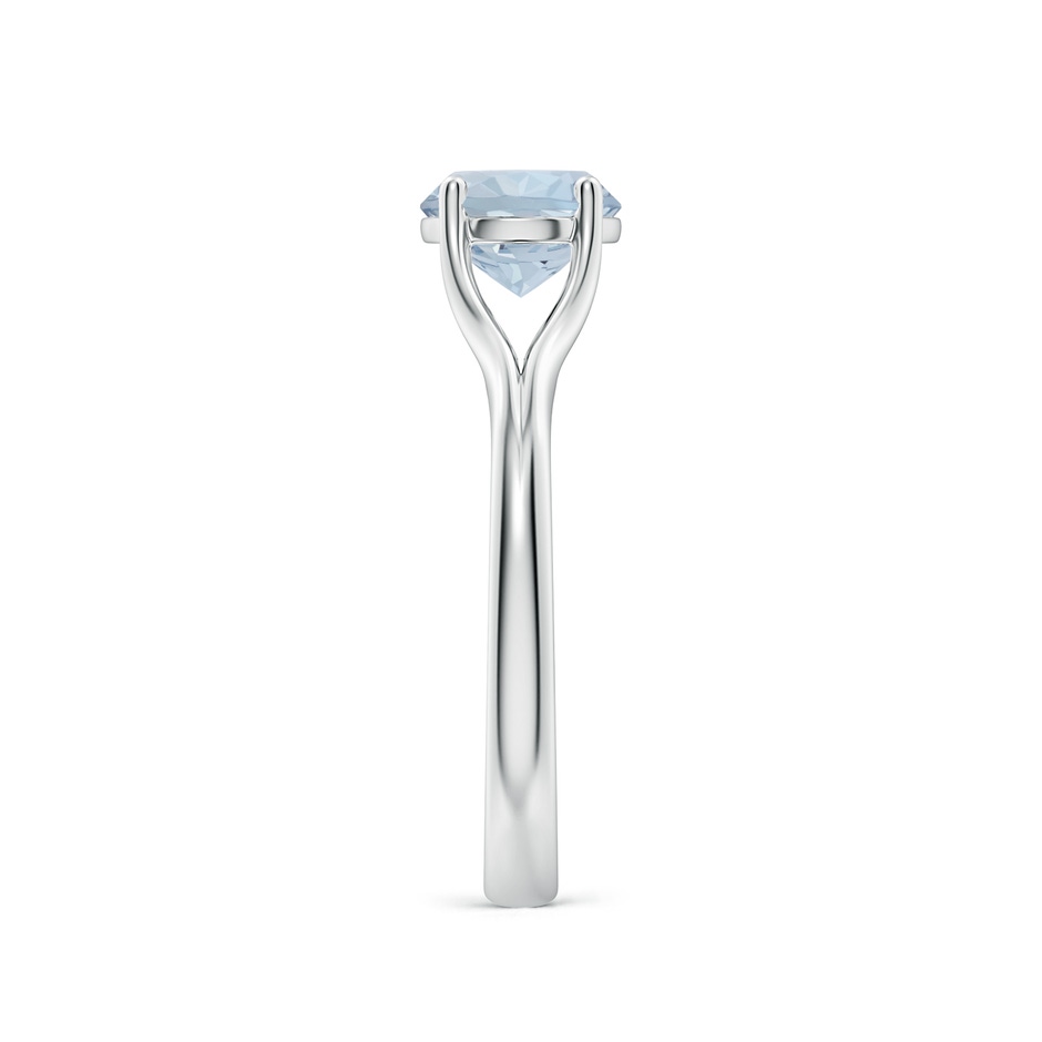 7mm A Classic Solitaire Round Aquamarine Split Shank Engagement Ring in White Gold side 299